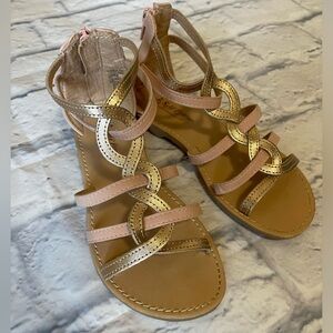 Girls Self Esteem Gladiator Style Strappy Flat Sandal Zip Ankle Size 13